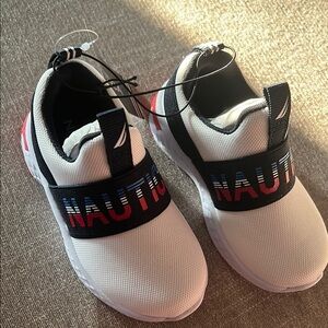 Nautica White and Black Sneakers Slip-On Comfort